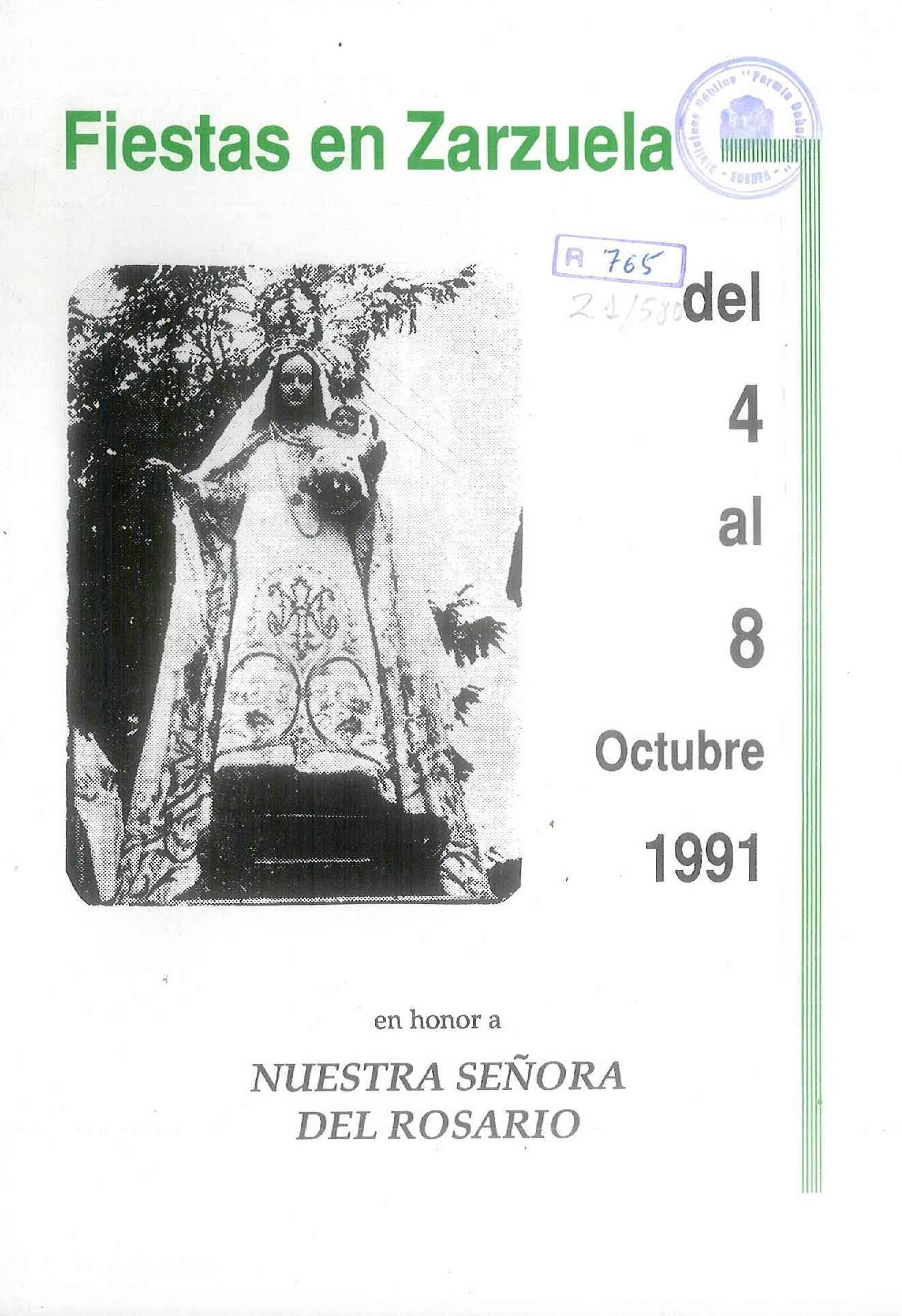 Fiesta patronales en honor a Nuestra Señora del Rosario 1991 Portilla